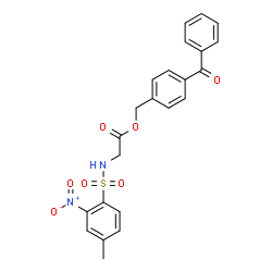 ChemSpider 2D Image | 4-Benzoylbenzyl N-[(4-methyl-2-nitrophenyl)sulfonyl]glycinate | C23H20N2O7S