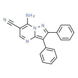 ChemSpider 2D Image | 7-Amino-2,3-diphenylpyrazolo[1,5-a]pyrimidine-6-carbonitrile | C19H13N5