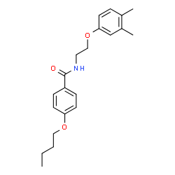 ChemSpider 2D Image | 4-Butoxy-N-[2-(3,4-dimethylphenoxy)ethyl]benzamide | C21H27NO3