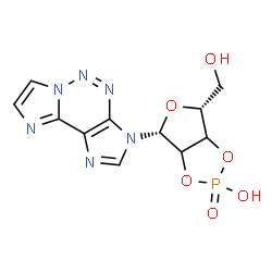 ChemSpider 2D Image | (4R,6R)-4-(3H-Diimidazo[1,2-c:4',5'-e][1,2,3]triazin-3-yl)-6-(hydroxymethyl)tetrahydrofuro[3,4-d][1,3,2]dioxaphosphol-2-ol 2-oxide | C11H11N6O6P