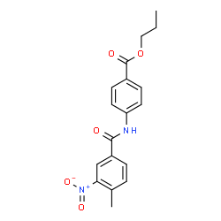 ChemSpider 2D Image | Propyl 4-[(4-methyl-3-nitrobenzoyl)amino]benzoate | C18H18N2O5