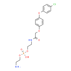 ChemSpider 2D Image | 2-Aminoethyl 2-({[4-(4-chlorophenoxy)phenoxy]acetyl}amino)ethyl hydrogen phosphate | C18H22ClN2O7P