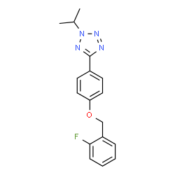 ChemSpider 2D Image | 5-{4-[(2-Fluorobenzyl)oxy]phenyl}-2-isopropyl-2H-tetrazole | C17H17FN4O