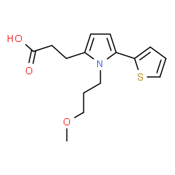 ChemSpider 2D Image | 3-[1-(3-methoxypropyl)-5-thiophen-2-yl-2-pyrrolyl]propanoic acid | C15H19NO3S