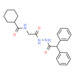 ChemSpider 2D Image | N-{2-[2-(Diphenylacetyl)hydrazino]-2-oxoethyl}cyclohexanecarboxamide | C23H27N3O3