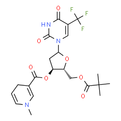 ChemSpider 2D Image | 1-{2-Deoxy-5-O-(2,2-dimethylpropanoyl)-3-O-[(1-methyl-1,4-dihydro-3-pyridinyl)carbonyl]-D-erythro-pentofuranosyl}-5-(trifluoromethyl)-2,4(1H,3H)-pyrimidinedione | C22H26F3N3O7