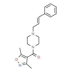 ChemSpider 2D Image | (3,5-Dimethyl-1,2-oxazol-4-yl){4-[(2E)-3-phenyl-2-propen-1-yl]-1-piperazinyl}methanone | C19H23N3O2