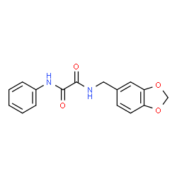 ChemSpider 2D Image | N-(1,3-Benzodioxol-5-ylmethyl)-N'-phenylethanediamide | C16H14N2O4