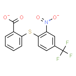 ChemSpider 2D Image | 2-{[2-Nitro-4-(trifluoromethyl)phenyl]sulfanyl}benzoate | C14H7F3NO4S