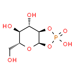 ChemSpider 2D Image | (3aR,5R,6S,7S,7aR)-5-(Hydroxymethyl)tetrahydro-3aH-[1,3,2]dioxaphospholo[4,5-b]pyran-2,6,7-triol 2-oxide | C6H11O8P