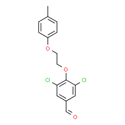 ChemSpider 2D Image | 3,5-Dichloro-4-[2-(4-methylphenoxy)ethoxy]benzaldehyde | C16H14Cl2O3