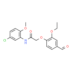 ChemSpider 2D Image | N-(5-Chloro-2-methoxyphenyl)-2-(2-ethoxy-4-formylphenoxy)acetamide | C18H18ClNO5