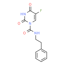 ChemSpider 2D Image | 5-Fluoro-2,4-dioxo-N-(2-phenylethyl)-3,4-dihydro-1(2H)-pyrimidinecarboxamide | C13H12FN3O3