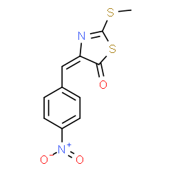 ChemSpider 2D Image | (4E)-2-(Methylsulfanyl)-4-(4-nitrobenzylidene)-1,3-thiazol-5(4H)-one | C11H8N2O3S2
