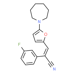 ChemSpider 2D Image | (2E)-3-[5-(1-Azepanyl)-2-furyl]-2-(3-fluorophenyl)acrylonitrile | C19H19FN2O