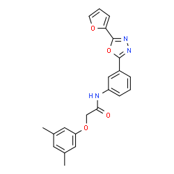 ChemSpider 2D Image | 2-(3,5-Dimethylphenoxy)-N-{3-[5-(2-furyl)-1,3,4-oxadiazol-2-yl]phenyl}acetamide | C22H19N3O4