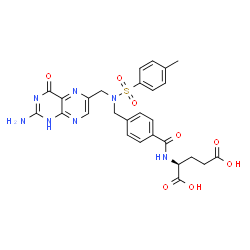 ChemSpider 2D Image | N-[4-({[(2-Amino-4-oxo-1,4-dihydro-6-pteridinyl)methyl][(4-methylphenyl)sulfonyl]amino}methyl)benzoyl]-L-glutamic acid | C27H27N7O8S