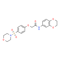 ChemSpider 2D Image | N-(2,3-Dihydro-1,4-benzodioxin-6-yl)-2-[4-(4-morpholinylsulfonyl)phenoxy]acetamide | C20H22N2O7S
