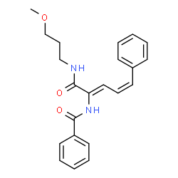 ChemSpider 2D Image | N-{(2Z,4Z)-1-[(3-Methoxypropyl)amino]-1-oxo-5-phenyl-2,4-pentadien-2-yl}benzamide | C22H24N2O3