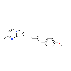 ChemSpider 2D Image | 2-[(5,7-Dimethyl[1,2,4]triazolo[1,5-a]pyrimidin-2-yl)sulfanyl]-N-(4-ethoxyphenyl)acetamide | C17H19N5O2S