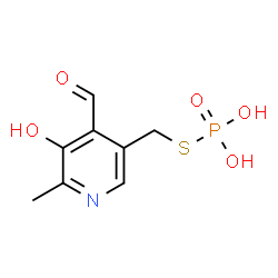 ChemSpider 2D Image | S-[(4-Formyl-5-hydroxy-6-methyl-3-pyridinyl)methyl] dihydrogen phosphorothioate | C8H10NO5PS