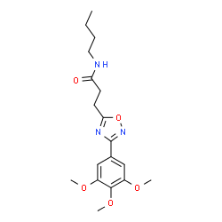 ChemSpider 2D Image | N-Butyl-3-[3-(3,4,5-trimethoxyphenyl)-1,2,4-oxadiazol-5-yl]propanamide | C18H25N3O5