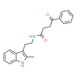 ChemSpider 2D Image | N-[2-(2-Methyl-1H-indol-3-yl)ethyl]-4-oxo-4-phenylbutanamide | C21H22N2O2
