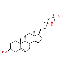 ChemSpider 2D Image | 21-Norcholest-5-ene-3,23,25-triol, 23-methyl-, (3beta)- | C27H46O3