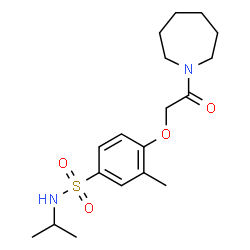 ChemSpider 2D Image | 4-[2-(1-Azepanyl)-2-oxoethoxy]-N-isopropyl-3-methylbenzenesulfonamide | C18H28N2O4S