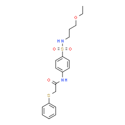 ChemSpider 2D Image | N-{4-[(3-Ethoxypropyl)sulfamoyl]phenyl}-2-(phenylsulfanyl)acetamide | C19H24N2O4S2