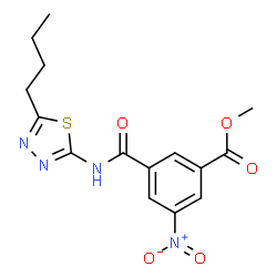 ChemSpider 2D Image | Methyl 3-[(5-butyl-1,3,4-thiadiazol-2-yl)carbamoyl]-5-nitrobenzoate | C15H16N4O5S