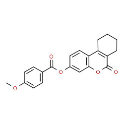 ChemSpider 2D Image | 6-Oxo-7,8,9,10-tetrahydro-6H-benzo[c]chromen-3-yl 4-methoxybenzoate | C21H18O5