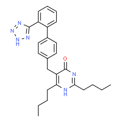 ChemSpider 2D Image | 2,6-Dibutyl-5-{[2'-(2H-tetrazol-5-yl)-4-biphenylyl]methyl}-4(1H)-pyrimidinone | C26H30N6O