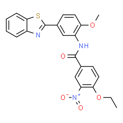 ChemSpider 2D Image | N-[5-(1,3-Benzothiazol-2-yl)-2-methoxyphenyl]-4-ethoxy-3-nitrobenzamide | C23H19N3O5S
