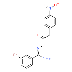 ChemSpider 2D Image | 3-Bromo-N'-[2-(4-nitrophenyl)acetoxy]benzenecarboximidamide | C15H12BrN3O4