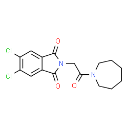 ChemSpider 2D Image | 2-[2-(1-Azepanyl)-2-oxoethyl]-5,6-dichloro-1H-isoindole-1,3(2H)-dione | C16H16Cl2N2O3