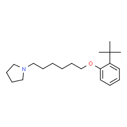 ChemSpider 2D Image | 1-{6-[2-(2-Methyl-2-propanyl)phenoxy]hexyl}pyrrolidine | C20H33NO