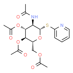 ChemSpider 2D Image | 2-Pyridinyl 2-acetamido-3,4,6-tri-O-acetyl-2-deoxy-1-thio-beta-D-glucopyranoside | C19H24N2O8S