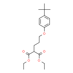 ChemSpider 2D Image | Diethyl {3-[4-(2-methyl-2-propanyl)phenoxy]propyl}malonate | C20H30O5