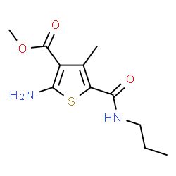 ChemSpider 2D Image | Methyl 2-amino-4-methyl-5-(propylcarbamoyl)-3-thiophenecarboxylate | C11H16N2O3S