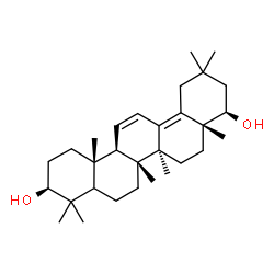 ChemSpider 2D Image | (3beta,5xi,22beta)-Oleana-11,13(18)-diene-3,22-diol | C30H48O2