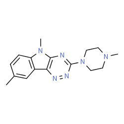 ChemSpider 2D Image | 5,8-Dimethyl-3-(4-methyl-1-piperazinyl)-5H-[1,2,4]triazino[5,6-b]indole | C16H20N6