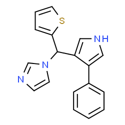 ChemSpider 2D Image | 1-[(4-Phenyl-1H-pyrrol-3-yl)(2-thienyl)methyl]-1H-imidazole | C18H15N3S