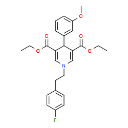 ChemSpider 2D Image | Diethyl 1-[2-(4-fluorophenyl)ethyl]-4-(3-methoxyphenyl)-1,4-dihydro-3,5-pyridinedicarboxylate | C26H28FNO5