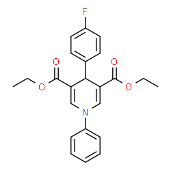 ChemSpider 2D Image | Diethyl 4-(4-fluorophenyl)-1-phenyl-1,4-dihydro-3,5-pyridinedicarboxylate | C23H22FNO4