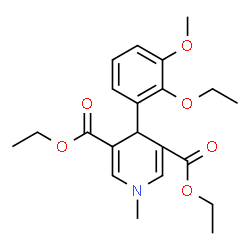 ChemSpider 2D Image | Diethyl 4-(2-ethoxy-3-methoxyphenyl)-1-methyl-1,4-dihydro-3,5-pyridinedicarboxylate | C21H27NO6