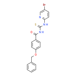 ChemSpider 2D Image | 4-(Benzyloxy)-N-[(5-bromo-2-pyridinyl)carbamothioyl]benzamide | C20H16BrN3O2S