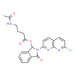 ChemSpider 2D Image | 2-(7-Chloro-1,8-naphthyridin-2-yl)-3-oxo-2,3-dihydro-1H-isoindol-1-yl 4-acetamidobutanoate | C22H19ClN4O4