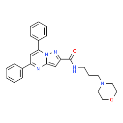 ChemSpider 2D Image | N-[3-(4-Morpholinyl)propyl]-5,7-diphenylpyrazolo[1,5-a]pyrimidine-2-carboxamide | C26H27N5O2