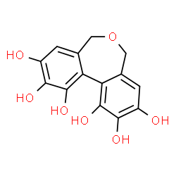 ChemSpider 2D Image | 5,7-Dihydrodibenzo[c,e]oxepine-1,2,3,9,10,11-hexol | C14H12O7